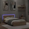 vidaXL Bed Frame with LED without Mattress Sonoma Oak 135x190 cm Double