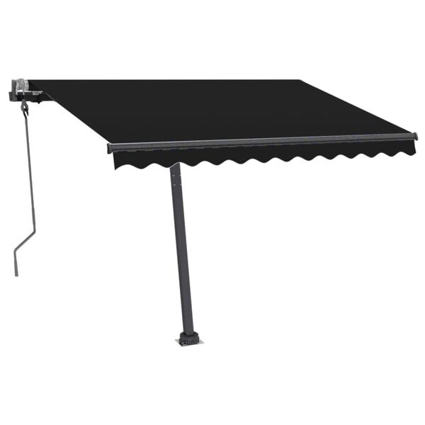 vidaXL Freestanding Manual Retractable Awning 300x250 cm Anthracite