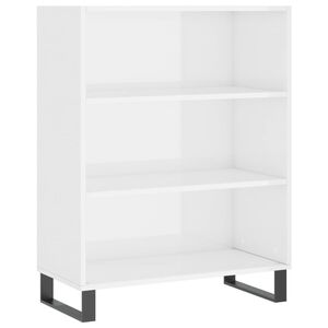 vidaxL Shelf Cabinet High Gloss White 69.5x32.5x90 cm Engineered Wood