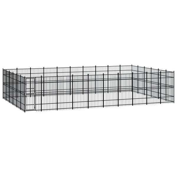 vidaXL Outdoor Dog Kennel Steel 55.3 m&sup2;