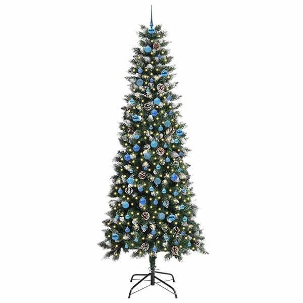 vidaXL Artificial Christmas Tree with 300 LEDs with Stand Green 240 cm