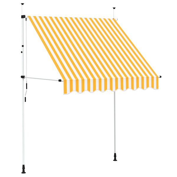 vidaXL Manual Retractable Awning 200 cm Orange and White Stripes
