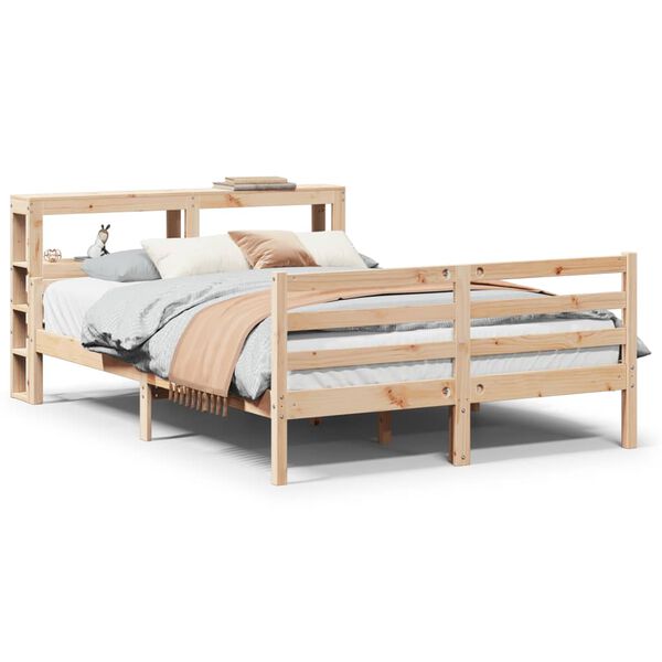 vidaXL Bed Frame with Headboard without Mattress 140x190 cm