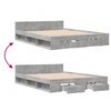 vidaXL Bed Frame with Drawers without Mattress Concrete Grey 120x200 cm