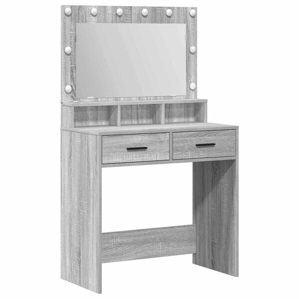 vidaXL Dressing Table Grey Sonoma 79 x 41 x 135 cm Engineered Wood