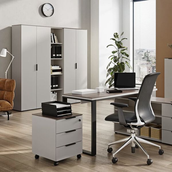 Germania Rolling Cabinet GW-Ancona 51x41x55 cm Cashmere and Walnut