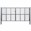 vidaXL Mesh Garden Gate Galvanised Steel 400x175 cm Grey