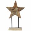 vidaXL Christmas Star LEDs Brown 31 x 15 x 46 cm Solid Teak Wood