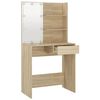 vidaXL Dressing Table with LED Sonoma Oak 74.5x40x141 cm Engineered Wood