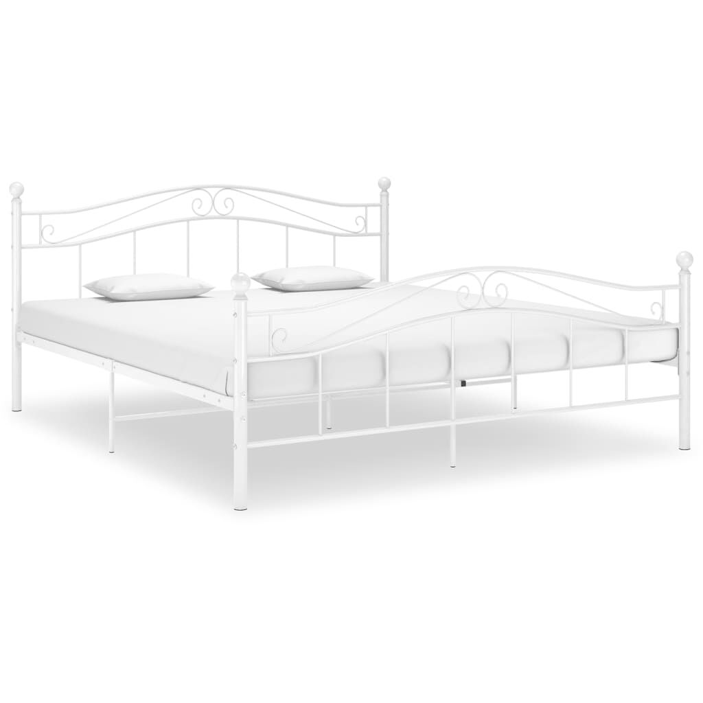 White metal double store bed frame ikea