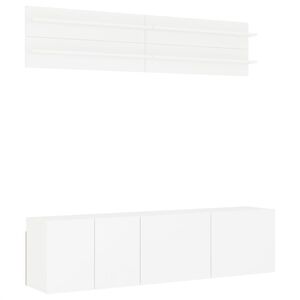 vidaXL | TV Wall Units | Wall-mounted 6 pcs white Engineered wood