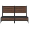 vidaXL Metal Bed Frame without Mattress Brown Oak 137x190 cm