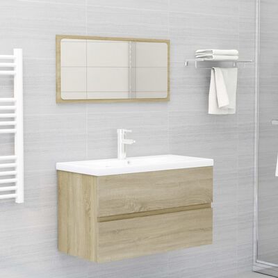 vidaXL Sink Cabinet Sonoma Oak 80x38.5x45 cm Engineered Wood