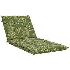 vidaXL Sunlounger Cushion GEMERT 100% Polyester Leaf Design