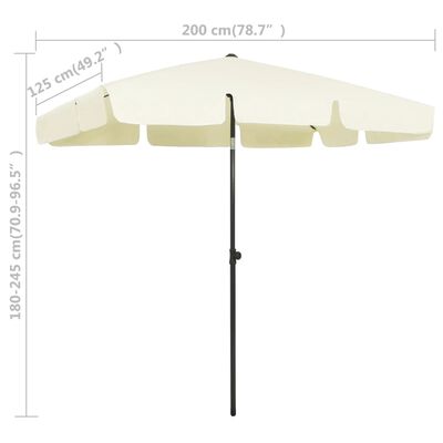 vidaXL Beach Umbrella Sand Yellow 200x125 cm