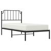 vidaXL Metal Bed Frame without Mattress with Headboard Black 90x200cm