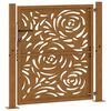 vidaXL Garden Gate 100x100 cm Weathering Steel Flame Design