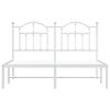 vidaXL Metal Bed Frame without Mattress with Headboard White 140x200cm