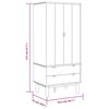 vidaXL Wardrobe OTTA Brown and White 76.5x53x172 cm Solid Wood Pine
