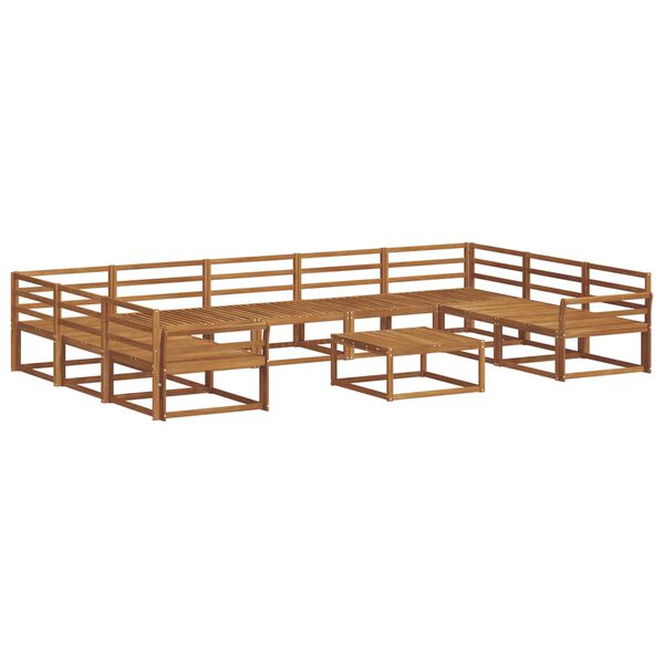 vidaXL Outdoor Sofa Set 10 pcs Natural Solid Acacia Wood