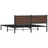 vidaXL Metal Bed Frame without Mattress Brown Oak 180x200 cm Super King