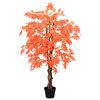 vidaXL Artificial Maple Tree Red 80 x 16 x 120 cm Fabric and Wood