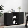 vidaXL Sideboard FLORIN Black 88.5 x 30.5 x 55.5 cm Engineered Wood