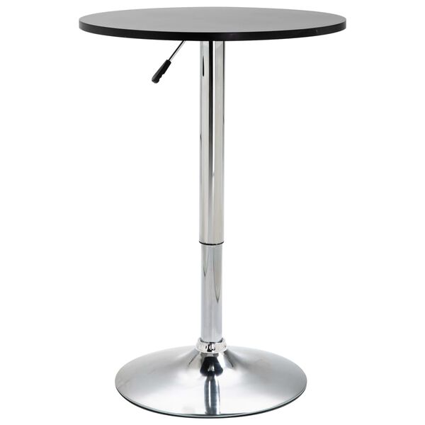 vidaXL Bar Table Black &Oslash;60 cm MDF