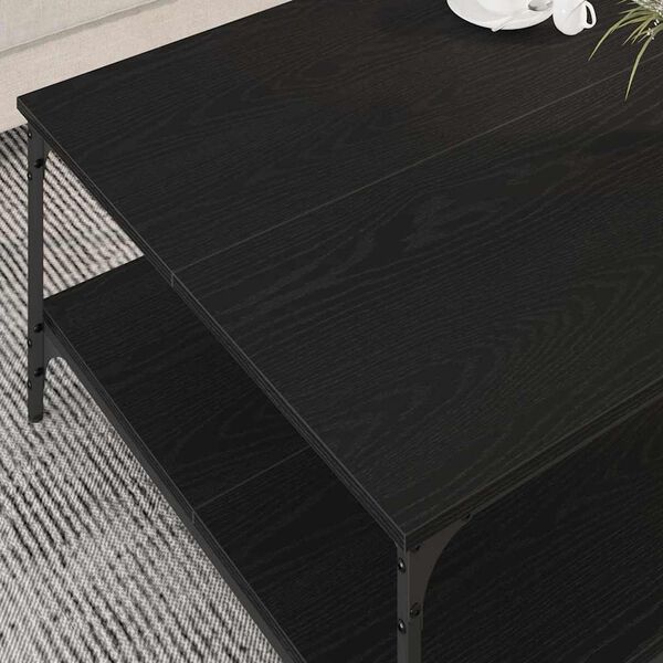 vidaXL Coffee Table Black oak 80 x 80 x 40 cm Engineered Wood