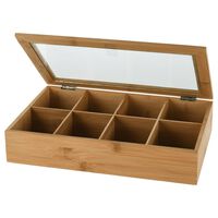 Excellent Houseware Tea Box with 8 Compartments Bamboo
