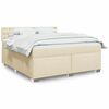 vidaXL Box Spring Bed with Mattress Cream 180x200 cm Fabric