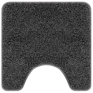 vidaXL Anti-slip Bath Mat with Toilet Cut Dark Grey 50 x 50 cm PP