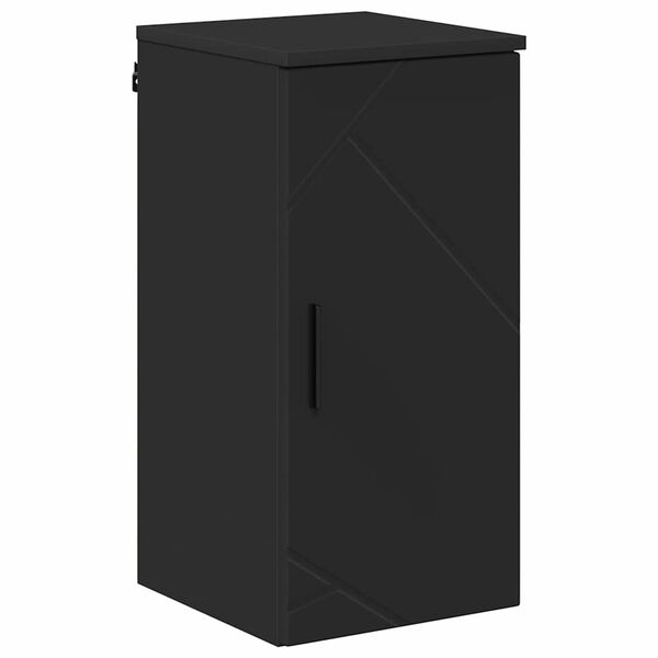 vidaXL Bathroom Cabinet Wall-mounted with Door Black 30 x 31.5 x 61 cm