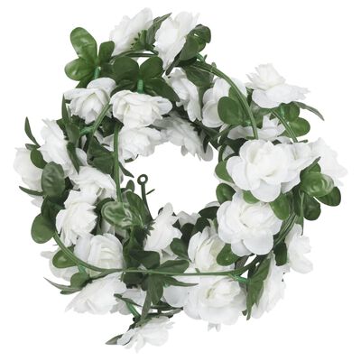 vidaXL Artificial Flower Garlands 6 pcs White 240 cm