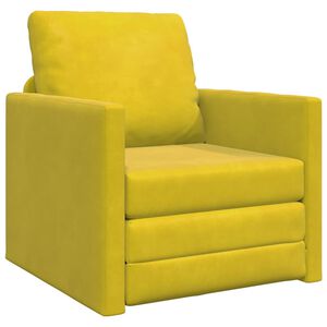 vidaXL Sofa Bed Dark Yellow 74 x 77 x 81 cm Velvet