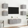 vidaXL 6 Piece TV Wall Units with LED Grey Sonoma Engineered Wood