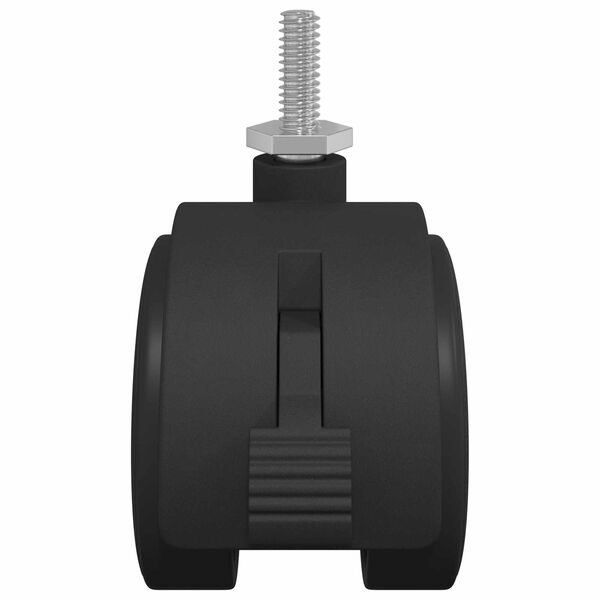 vidaXL Caster 2 pcs Black and Silver 40.1 x 40.1 x 37.8 mm Iron and PP