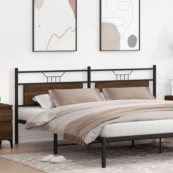 vidaXL Replace Headboard Brown Oak 193 cm Engineered Wood and Steel