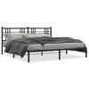 vidaXL Metal Bed Frame without Mattress with Headboard Black 183x213cm