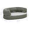vidaXL Ergonomic Dog Bed Mattress 60x42 cm Linen Look Fleece Grey
