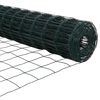 vidaXL Fence with Post Green 0.6 x 50 m Steel and PVC
