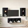 vidaXL TV Cabinet Set Wall-mounted 3 pcs Black Oak Engineered Wood