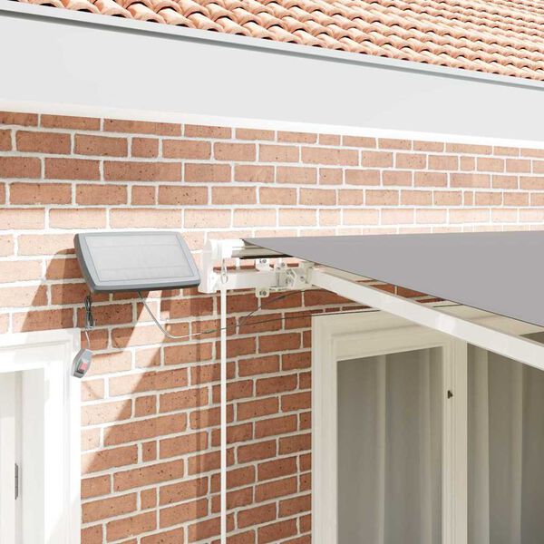 vidaXL Awning with Manual White 3.5 x 2.5 m Metal