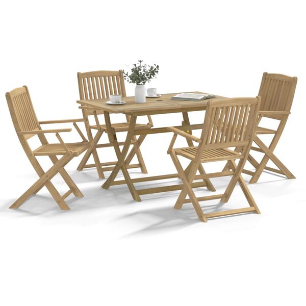vidaXL 5 Piece Garden Dining Set Solid Wood Acacia