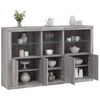 vidaXL Sideboard with LED Lights Grey Sonoma 162x37x100 cm
