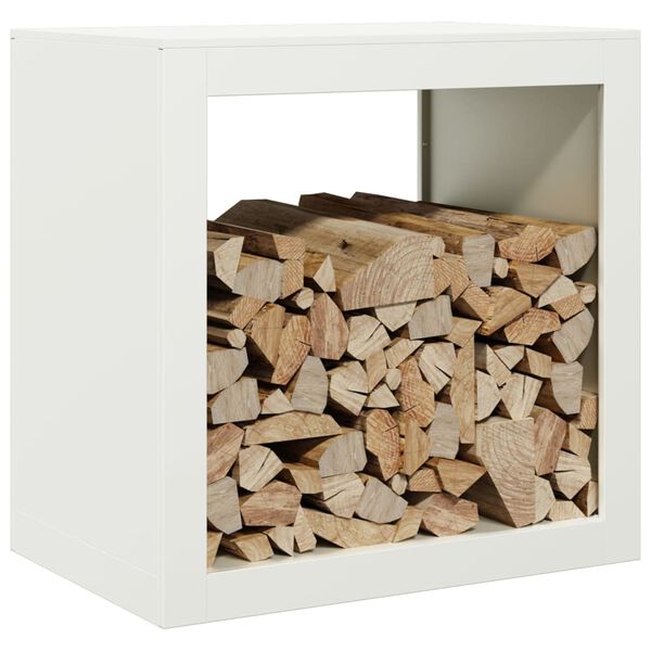 vidaXL Firewood Rack White 60x40x60 cm Steel