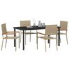 vidaXL Garden Dining Set with Cushion 5 pcs Beige Poly Rattan
