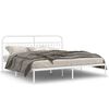 vidaXL Metal Bed Frame without Mattress with Headboard White 193x203cm
