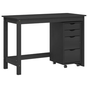 vidaXL Desk and Rolling Cabinet Set MOSS 2 pcs Black