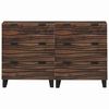 vidaXL Sideboard Set 2 pcs Walnut 60 x 33.5 x 75 cm Solid Mango Wood